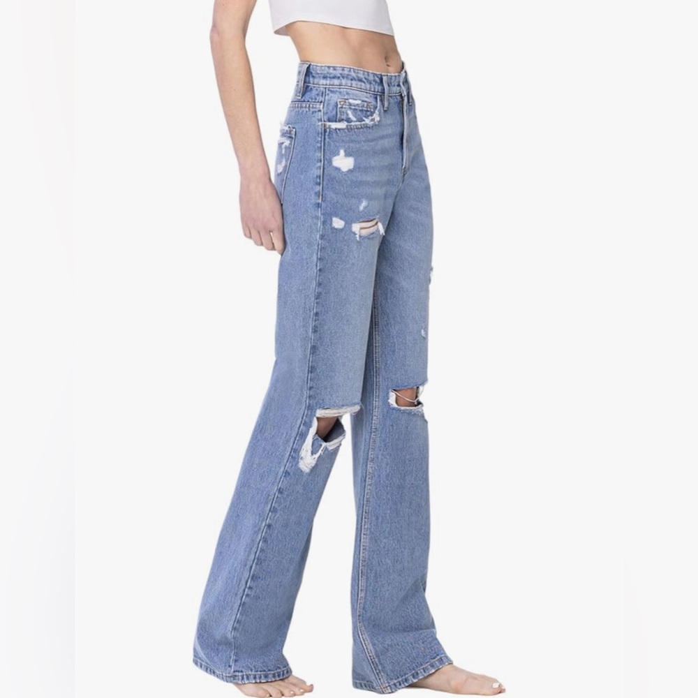 Flying Monkey Super High Rise 90’s Vintage Flare Jeans Size 26 - Picture 2 of 11